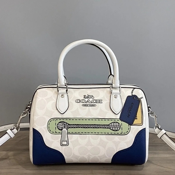 Coach Handbags - NWT Coach Rowan Satchel In Signature Canvas With Trompe L'oeil Print